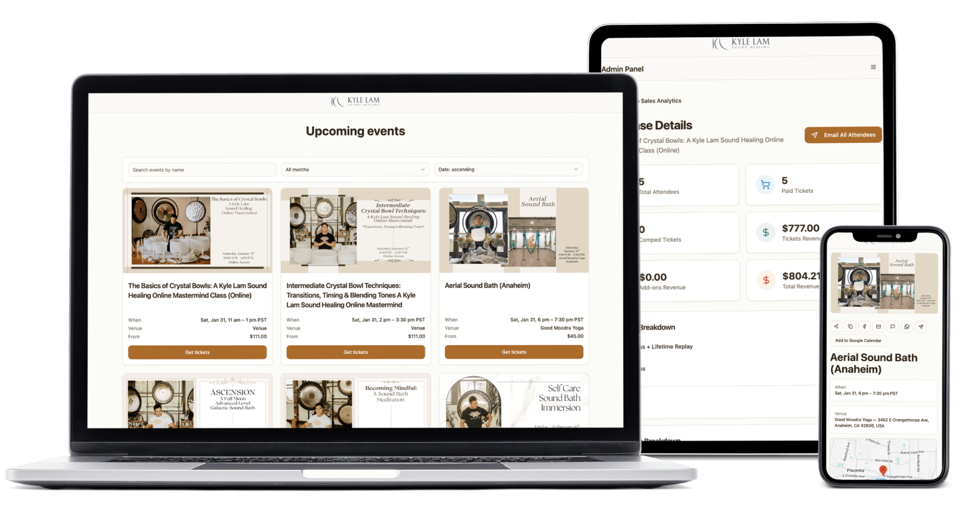 Kyle Lam app platform mockup