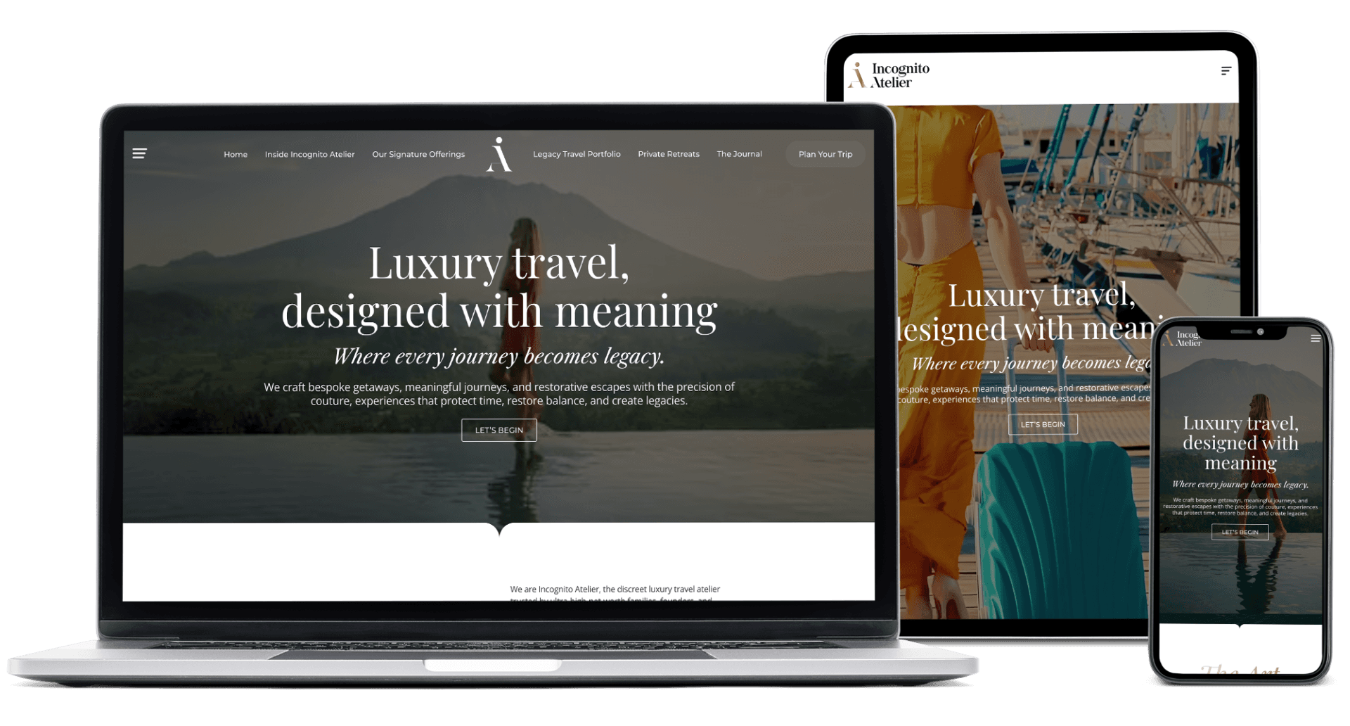 Incognito Atelier website mockup