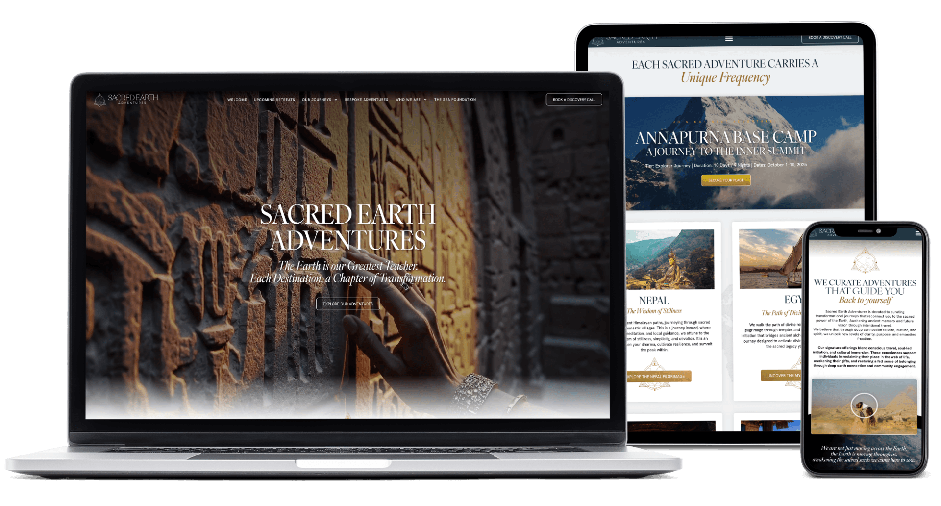 Sacred Earth Adventures Website Mockup