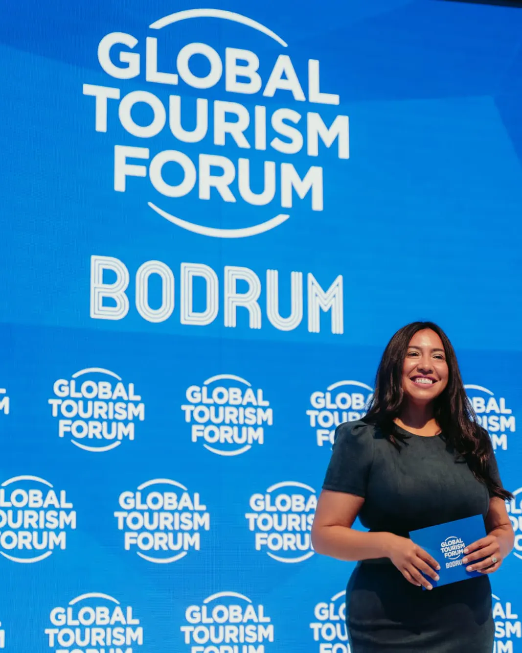 Jeannette Ceja on stage at the Global Tourism Forum