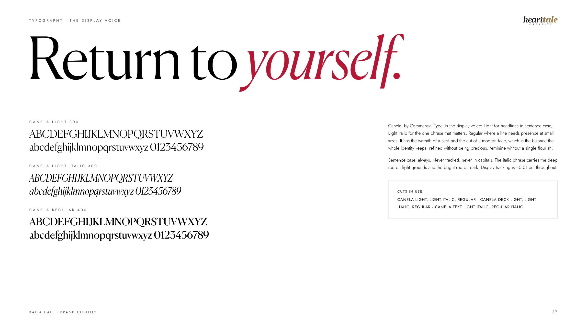 From the brand manual: the typography