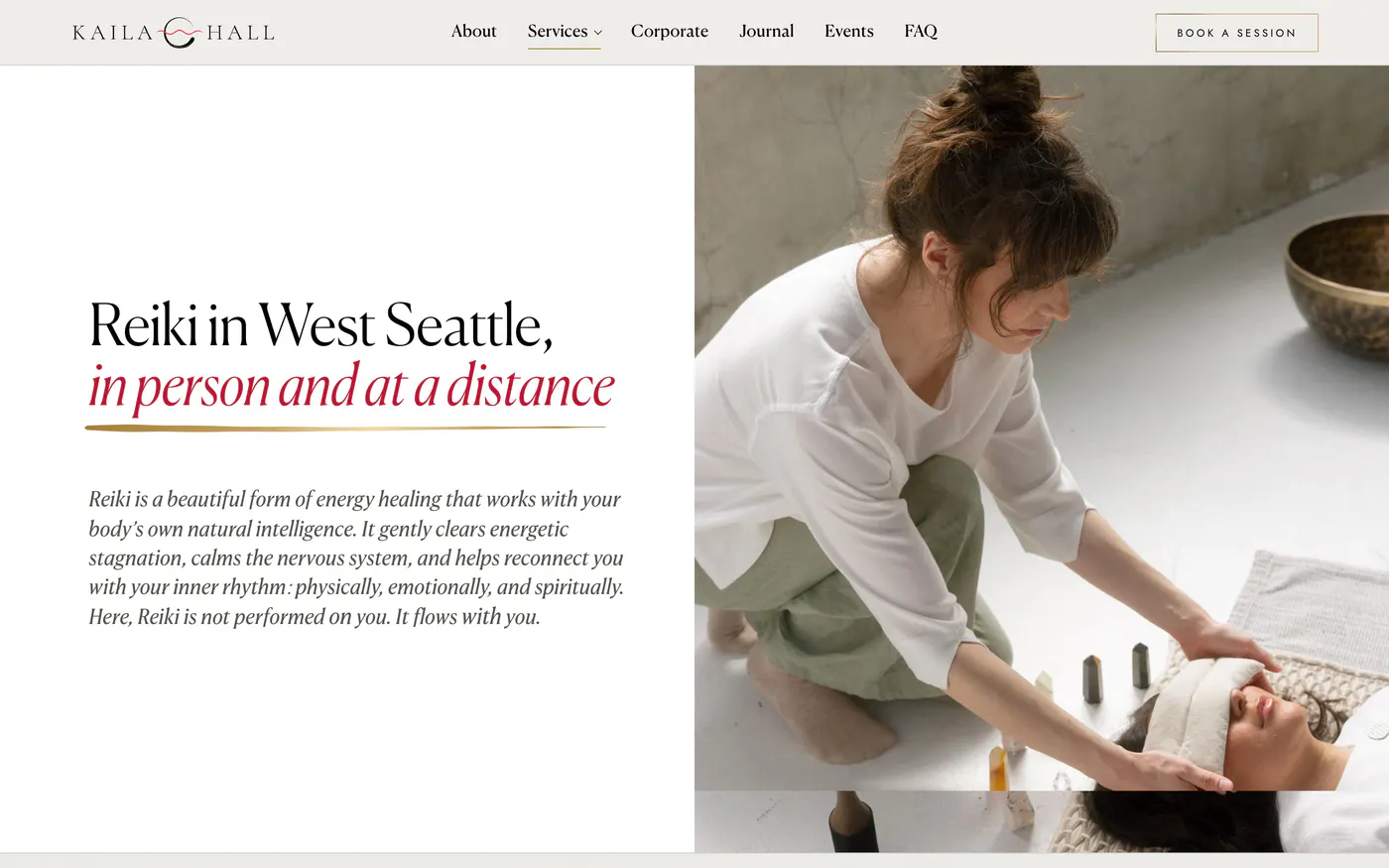 A service page on a client’s live website