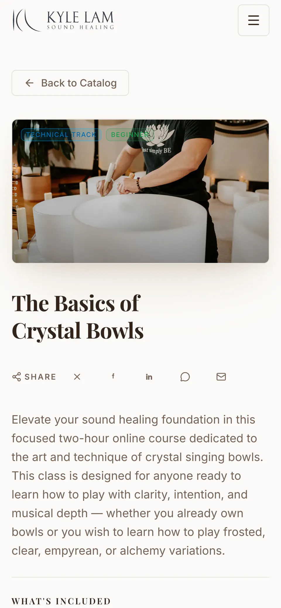 Kyle Lam Academy, a training page on a phone