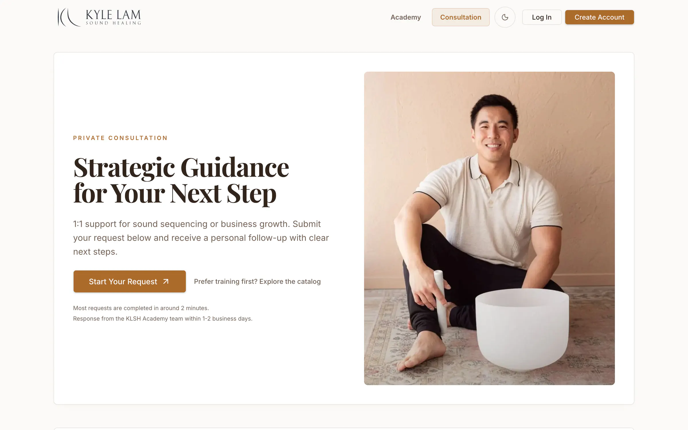 Kyle Lam Academy, the consultation page
