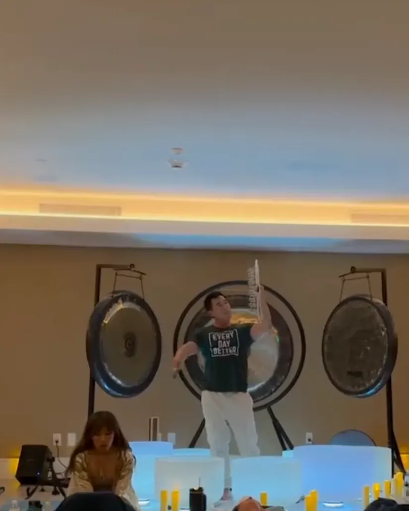 A public sound bath led by Kyle Lam