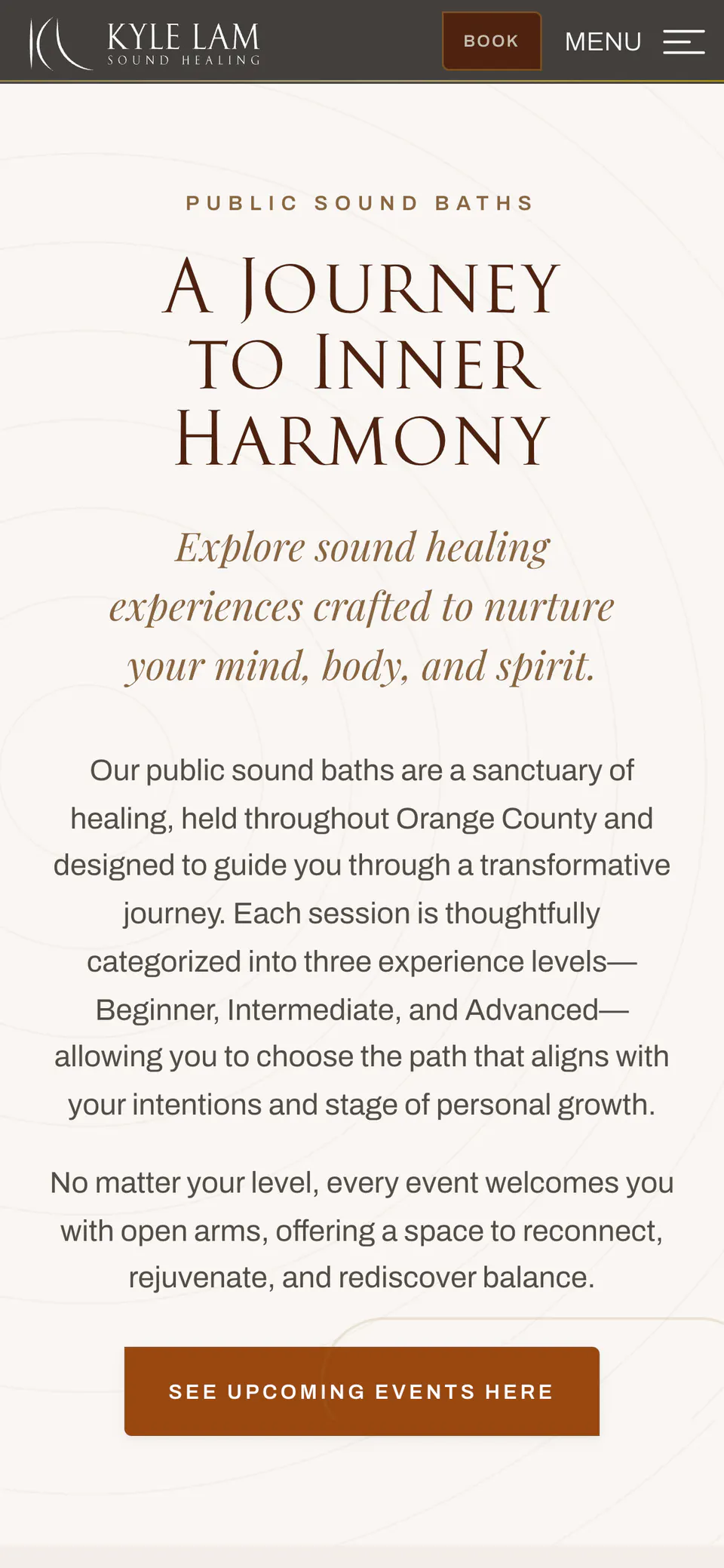 Kyle Lam Sound Healing, the public sound baths on a phone