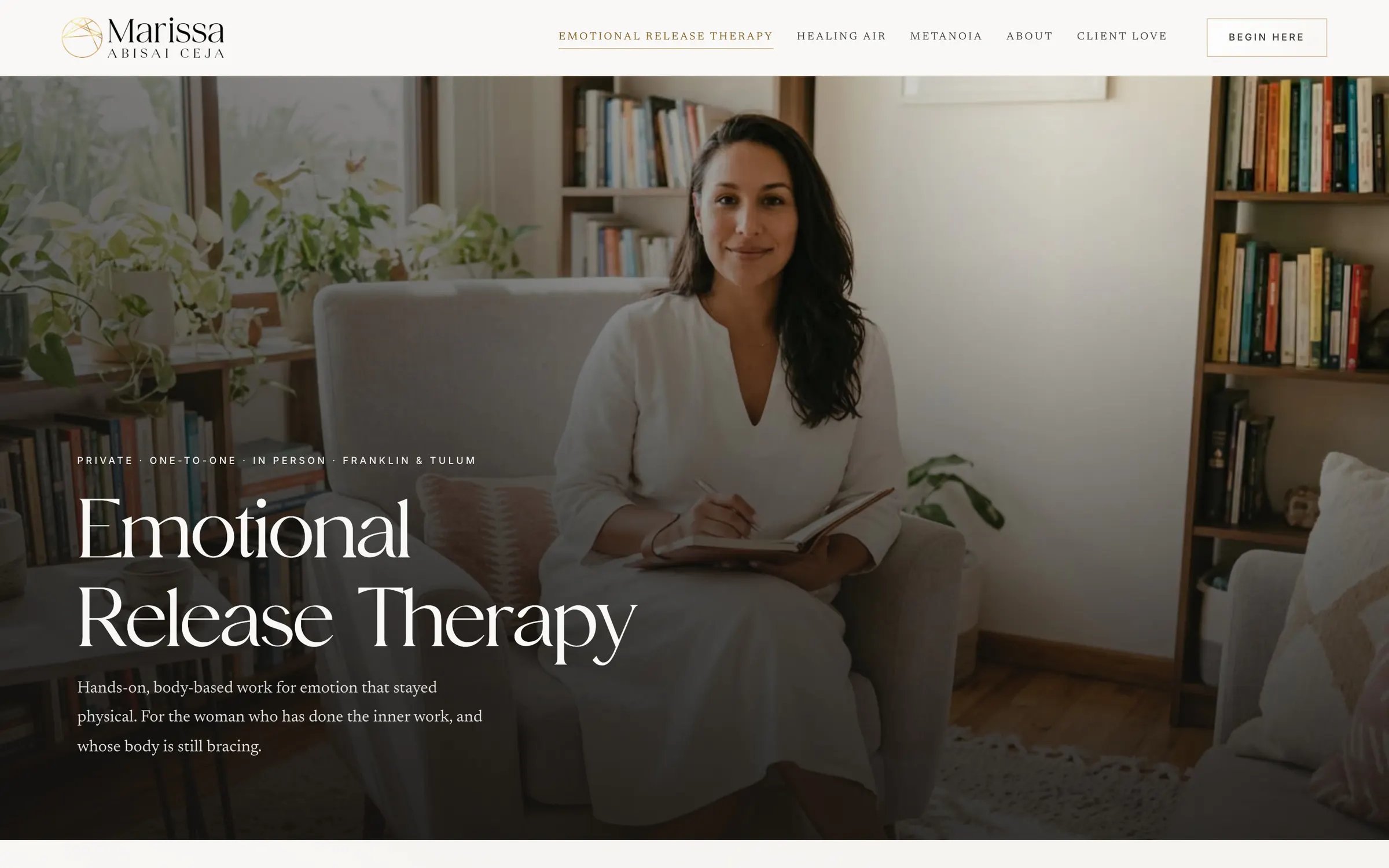 Marissa Abisai Ceja, the Emotional Release Therapy page