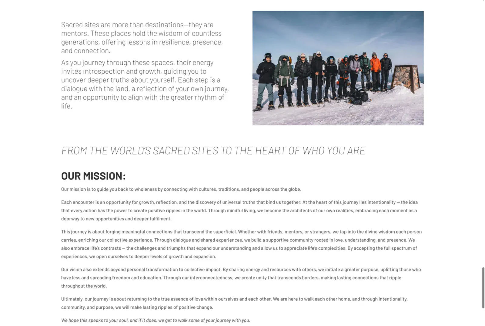 Sacred Earth Adventures, the previous site, view 2