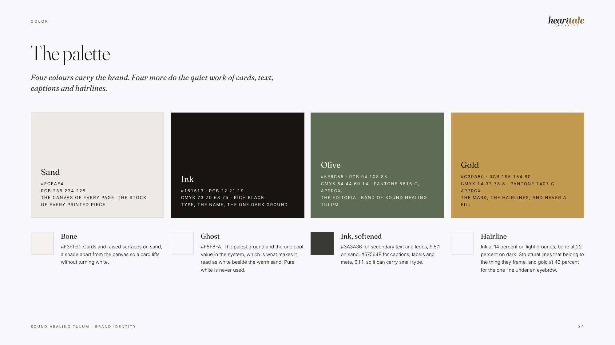 From the brand book: the palette