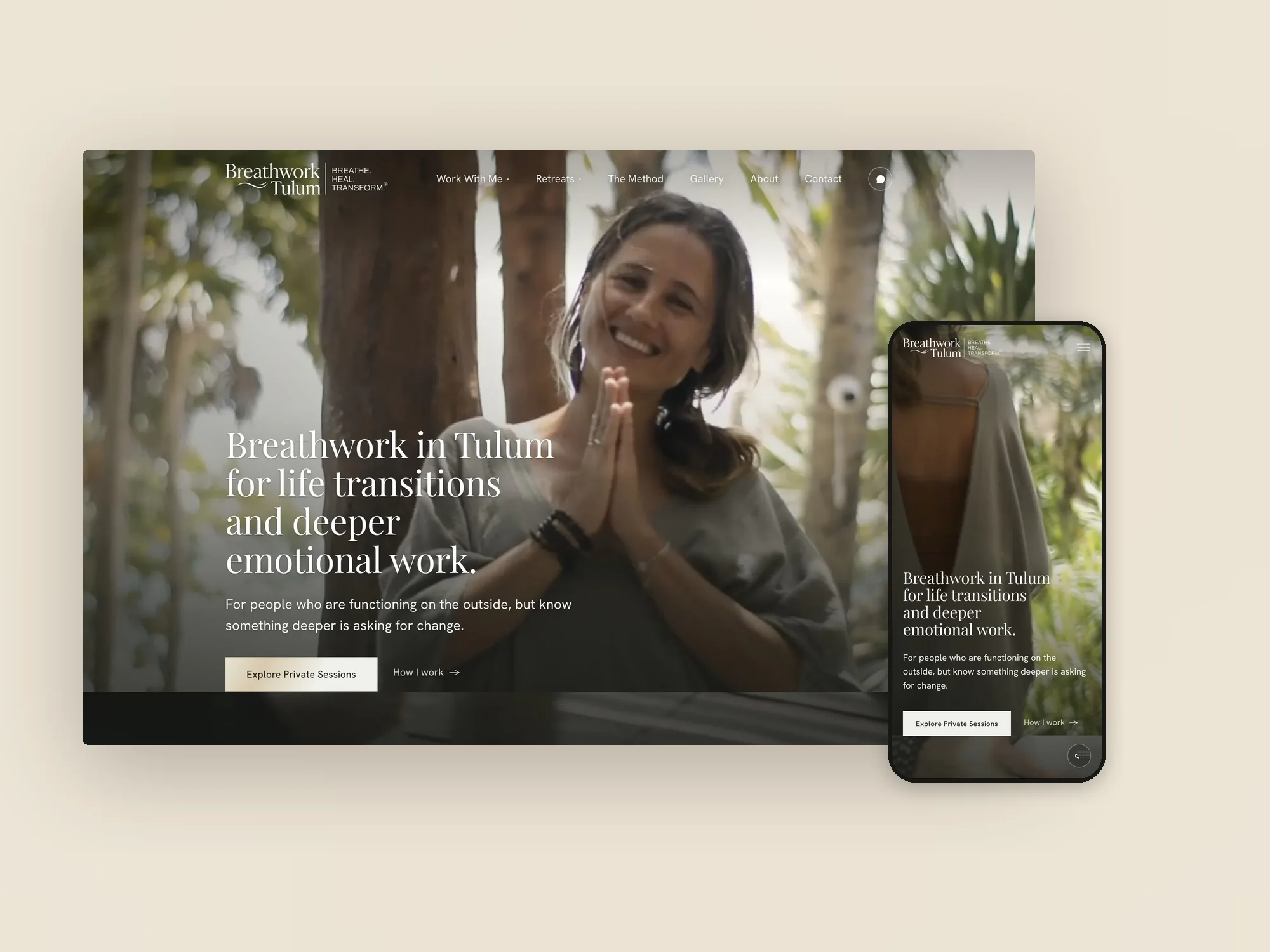 A client website on desktop and phone